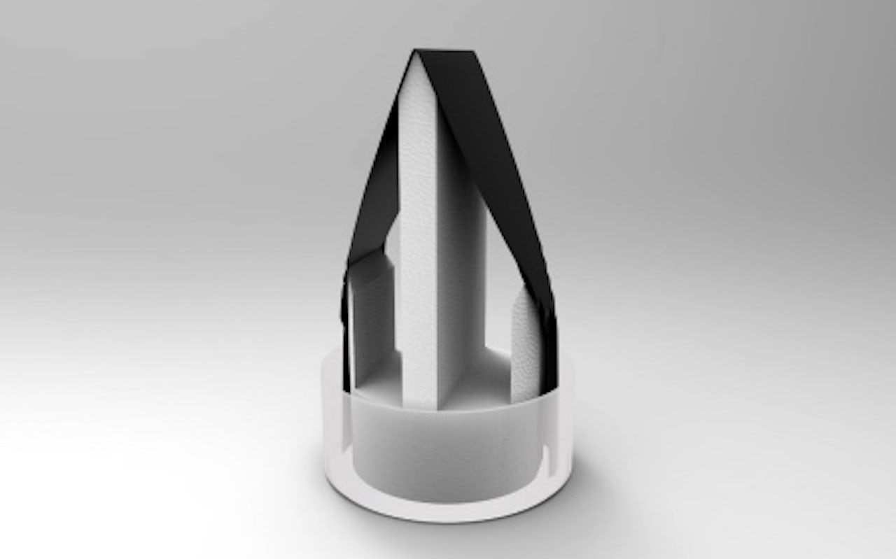 The tent-like configuration of the University of Buffalo's low-cost water filtration system.