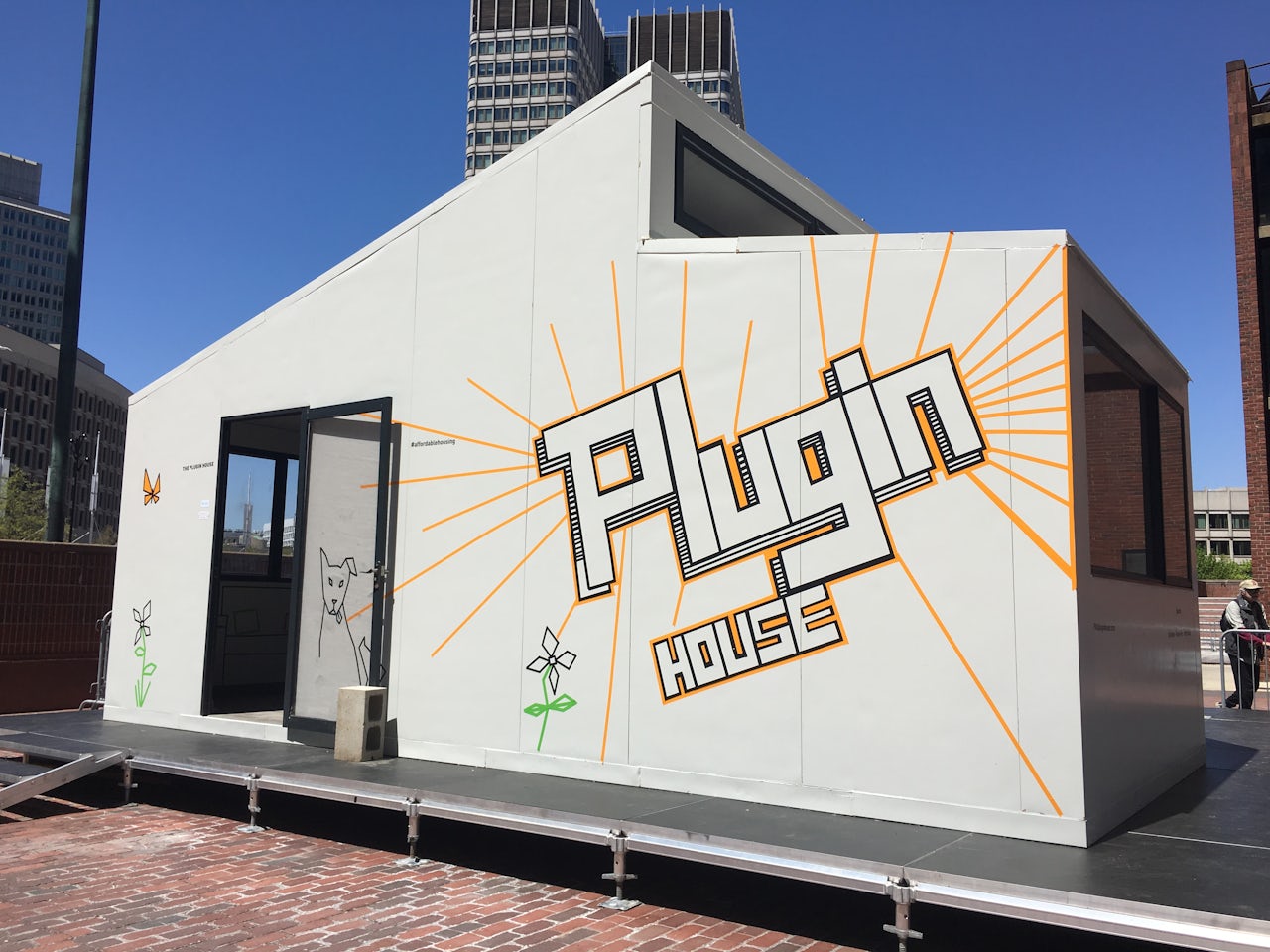 Model of the Plugin House at Boston's City Hall plaza.