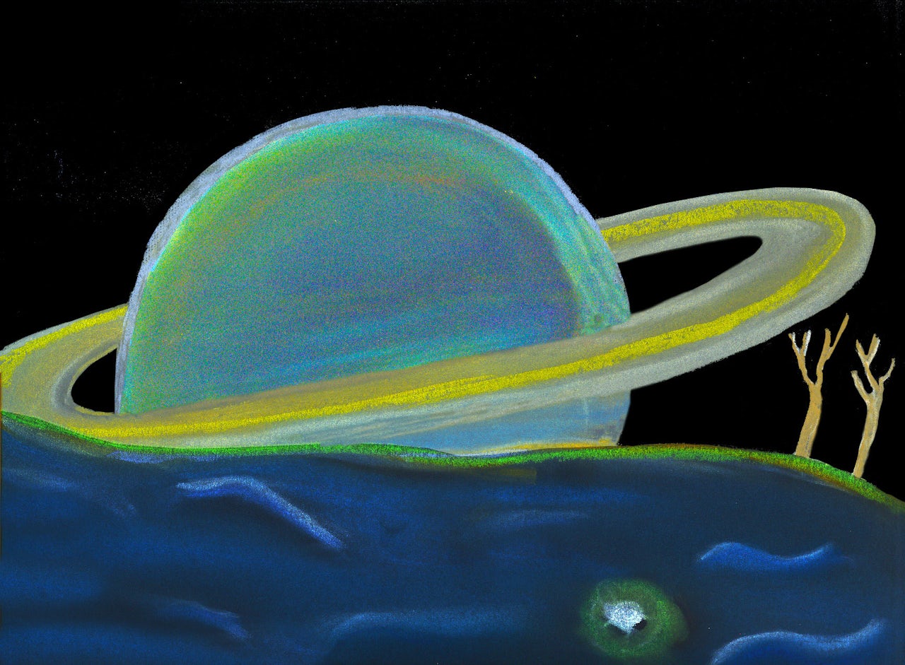 Planet Saturn seen from the moon Titan, by Ilaria Apicella, 11