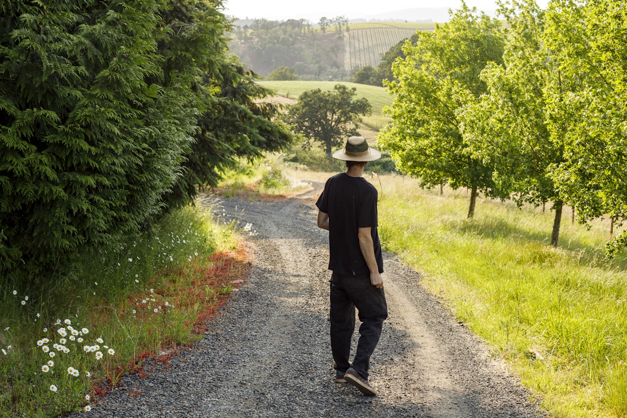 Wagner surveying his land.