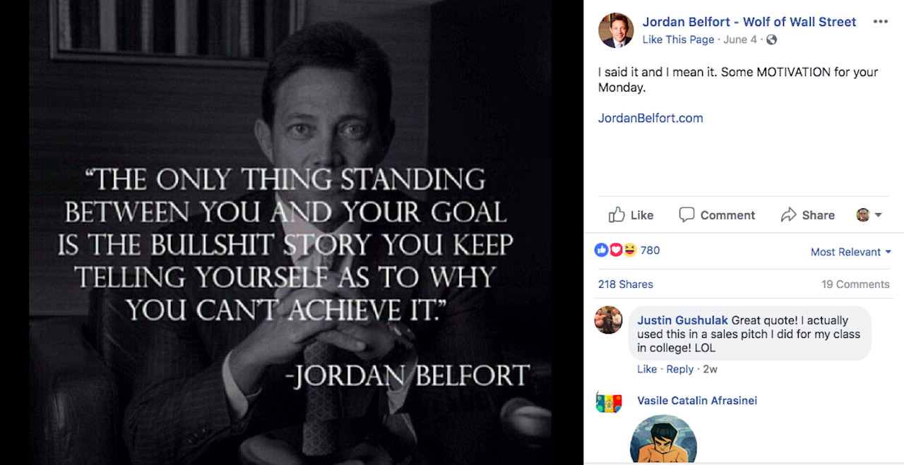 Allergi Overholdelse af pakke Jordan Belfort's Facebook page is absolutely baffling | The Outline