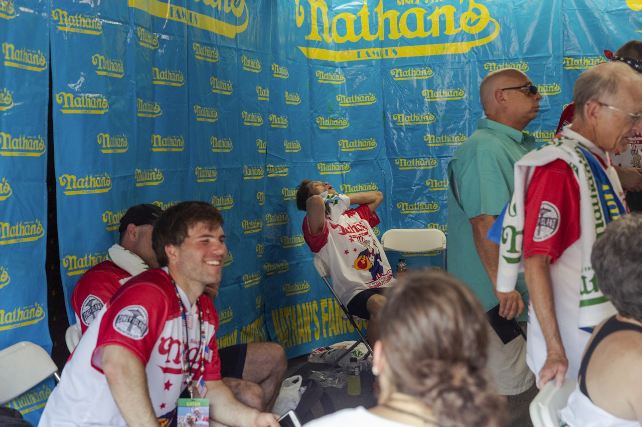 Cooling down after the competition.