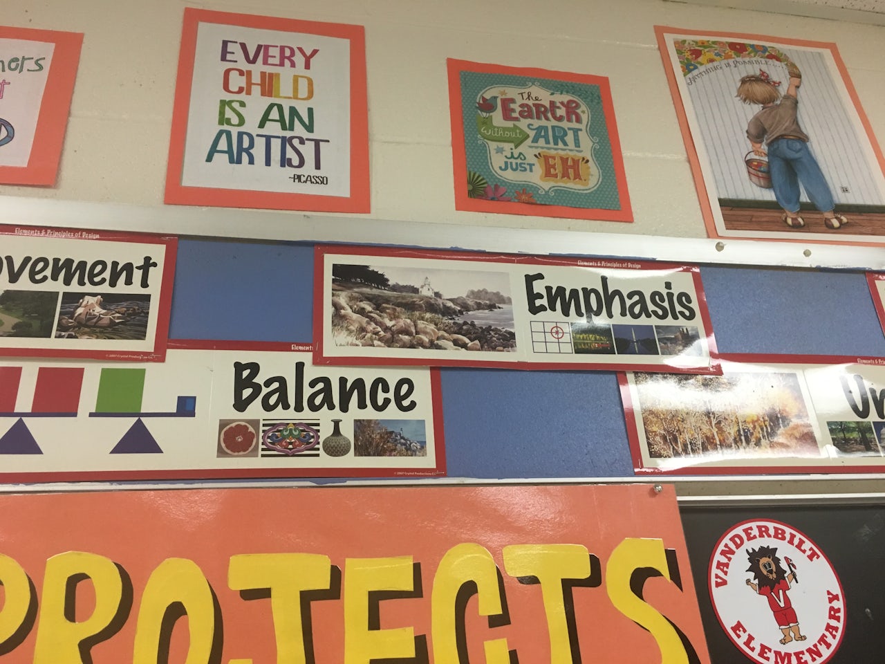 Posters in Mrs. Brunhuber's art class.
