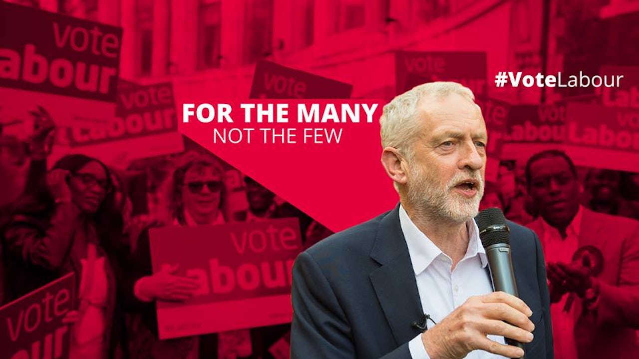 The header image of Jeremy Corbyn's official Facebook profile on May 1, 2017.