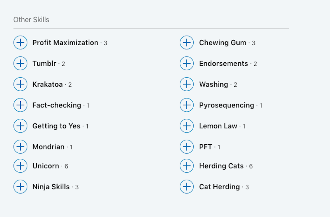 Just a few of the author’s many skills