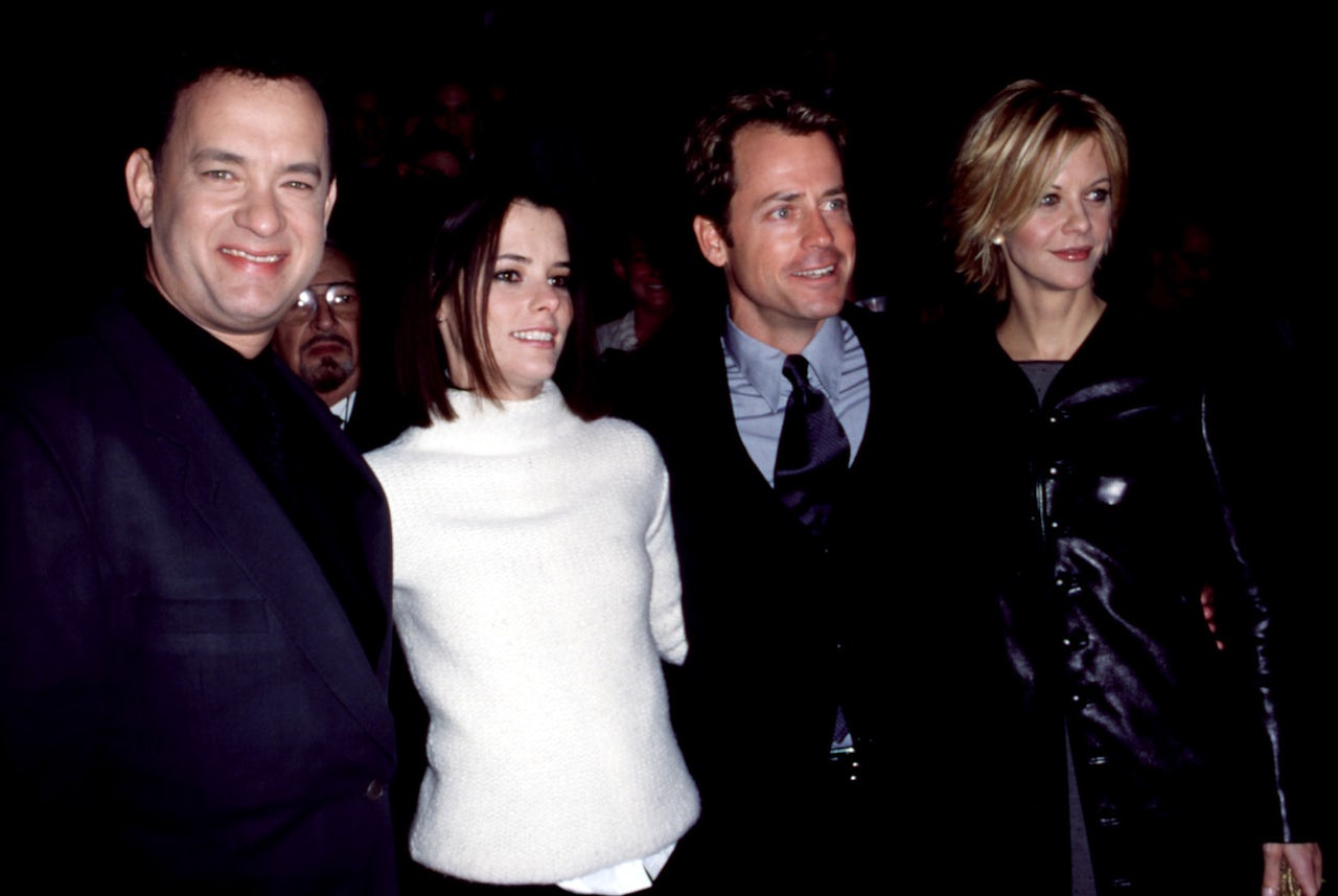 Parker Posey with Tom Hanks, Greg Kinnear, and Meg Ryan at the premiere of ‘You've Got Mail’ in 1998.