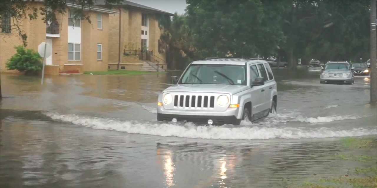 Flooding around Gentilly Street, New Orleans in August 2017.