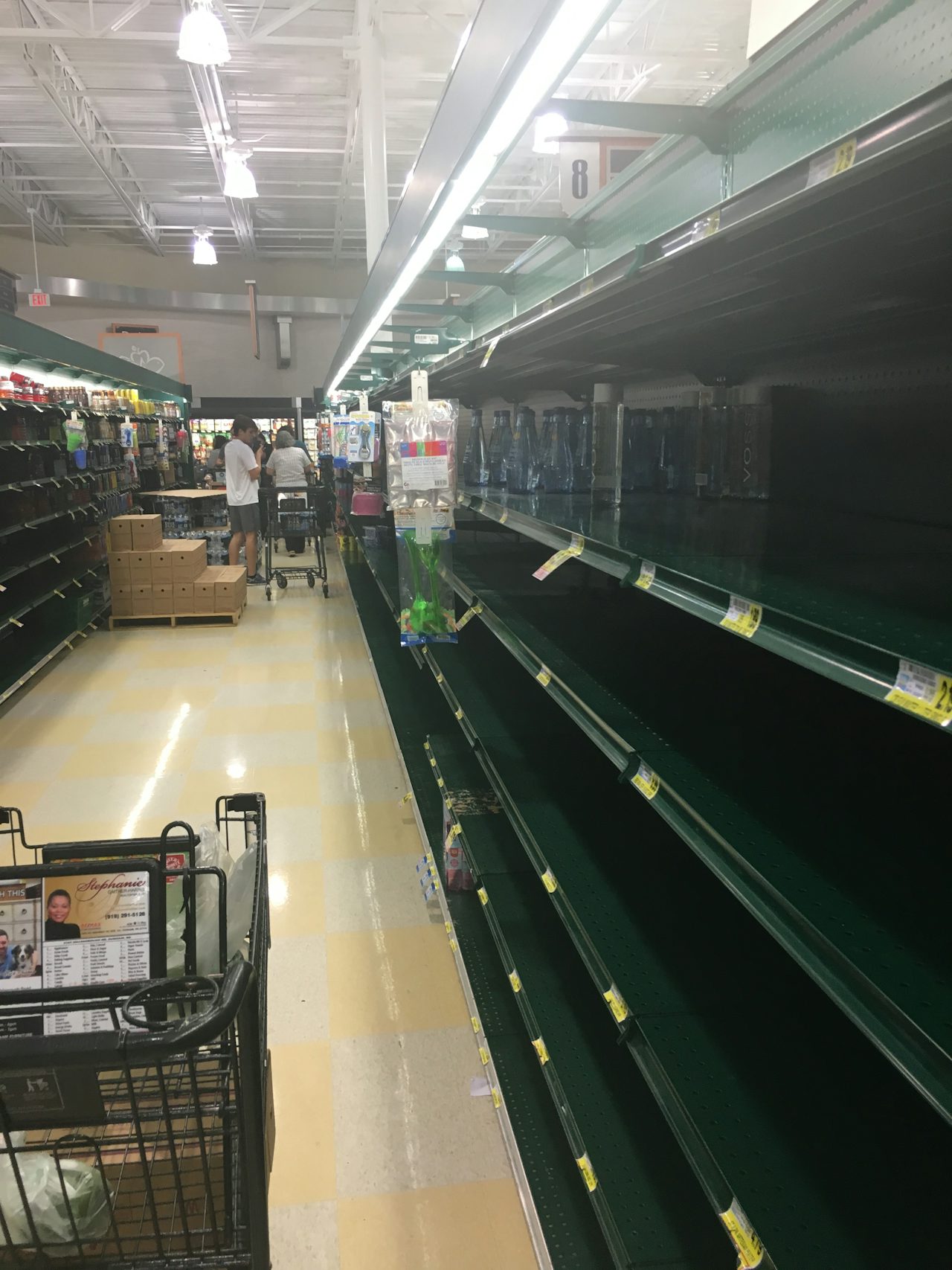 The water aisle in a Durham, North Carolina Harris Teeter grocery store.