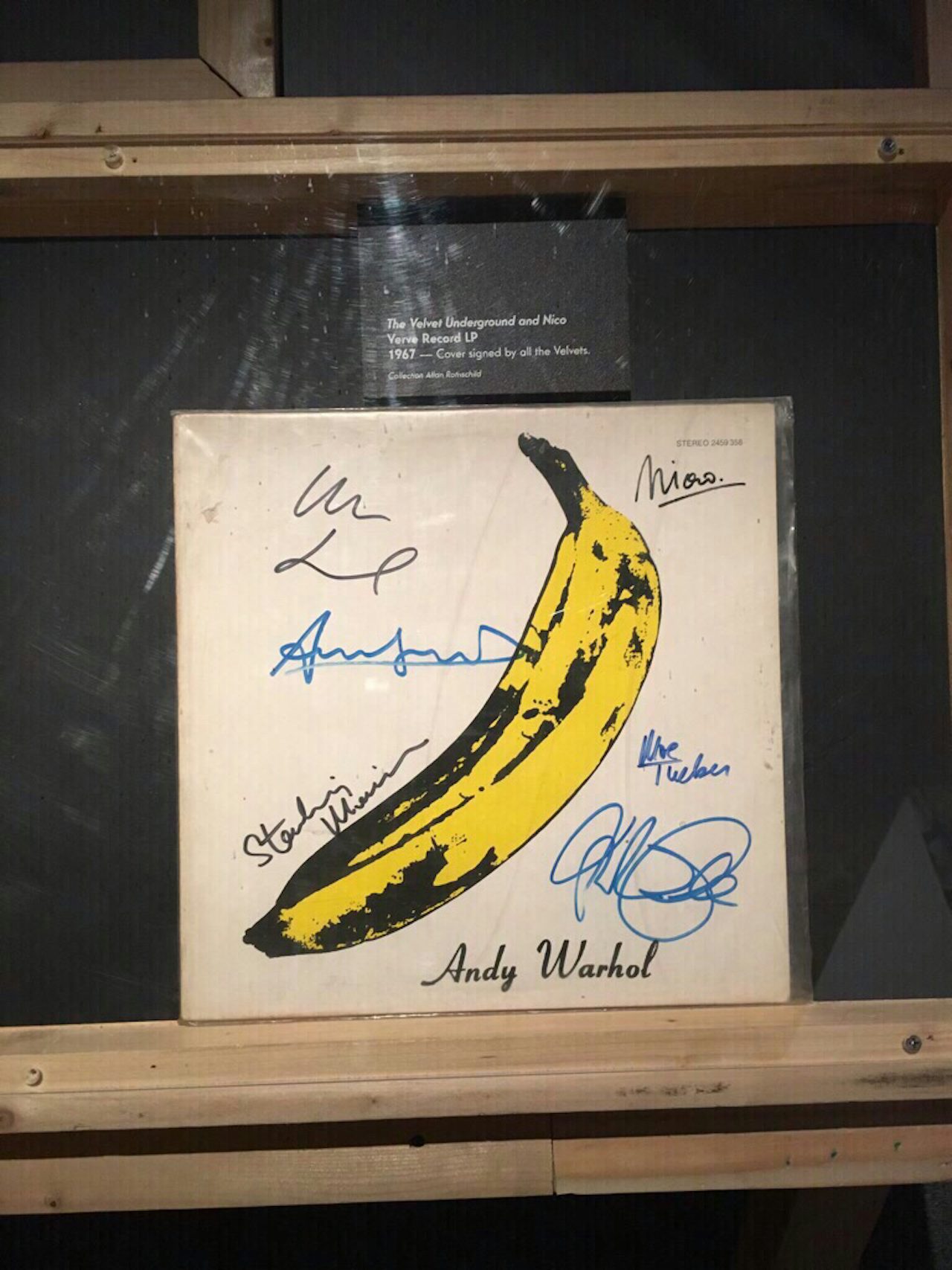 The Velvet Underground’s first record, signed by every member of the band.