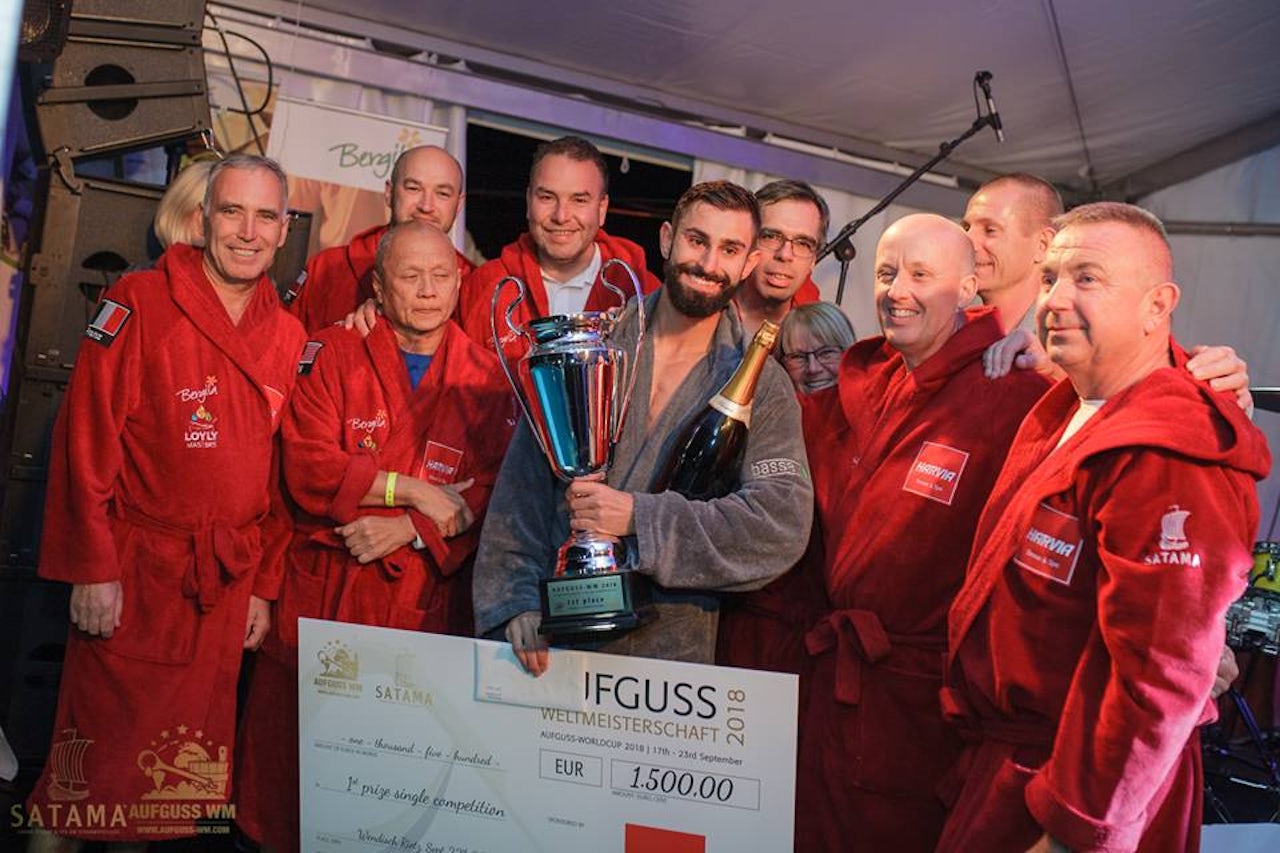 Poland’s Maciej Piczura celebrates his first place win.