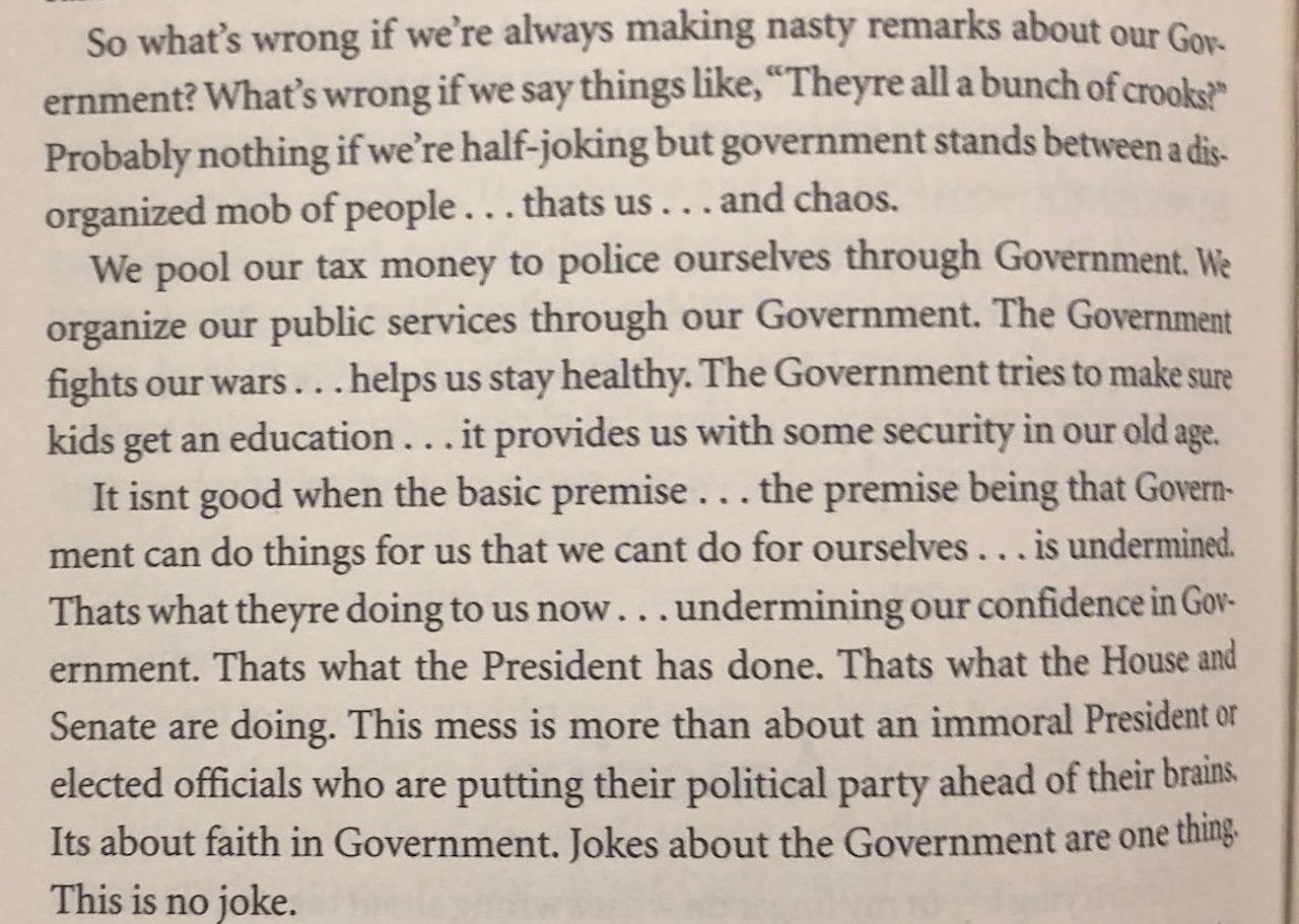 An unsettling Andy Rooney rant about Bill Clinton, not Donald Trump, from 1998, published in the 2007 compilation Years of Minutes: The Best of Rooney from 60 Minutes.
