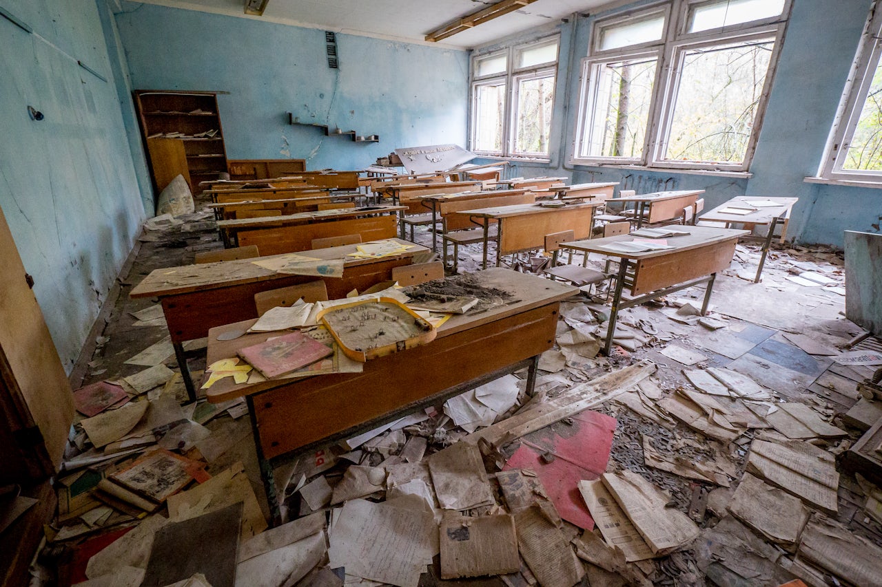 An abandoned school in Pripyat.