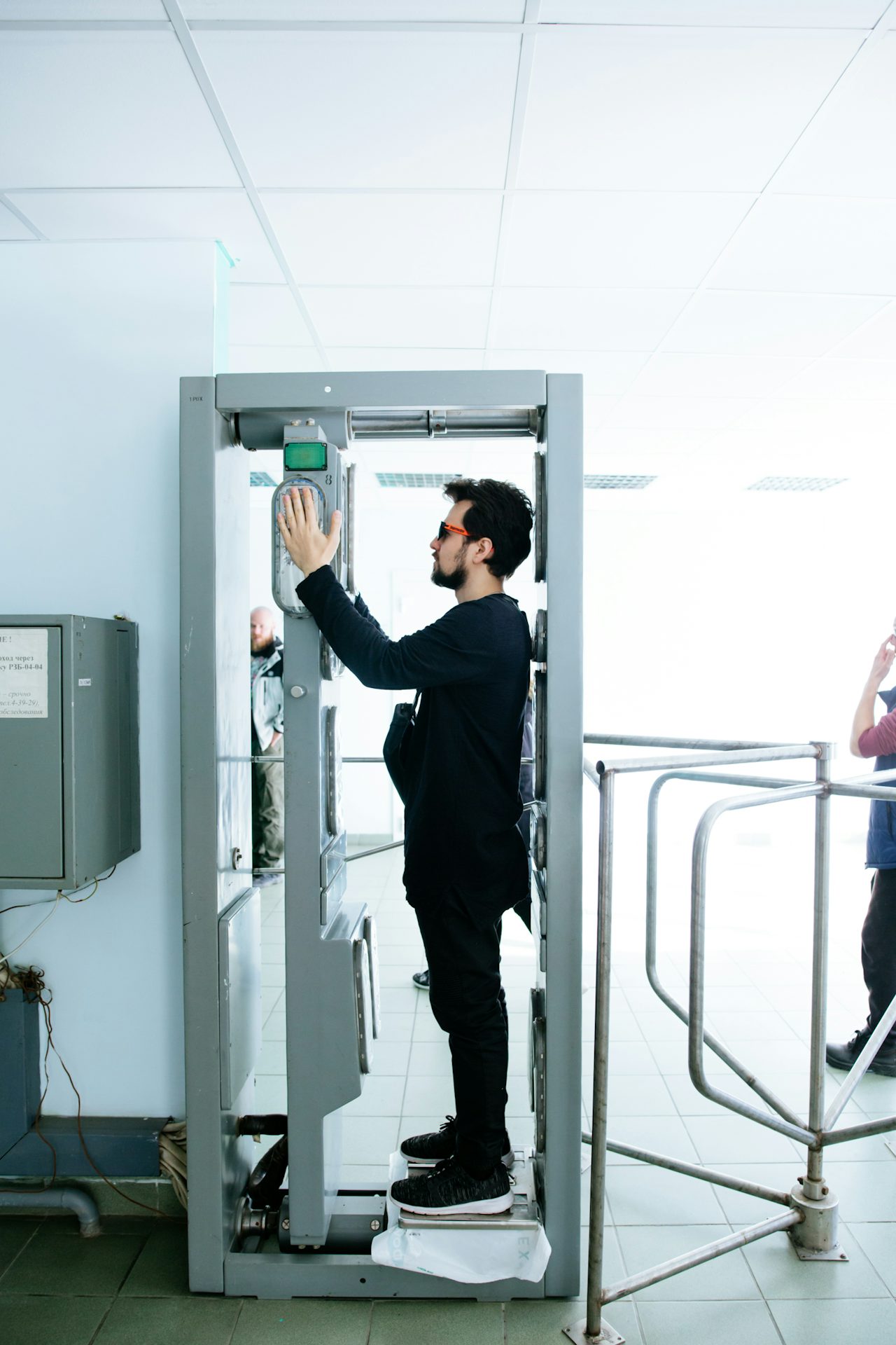 Checking radiation levels at the military checkpoint of the Exclusion Zone.