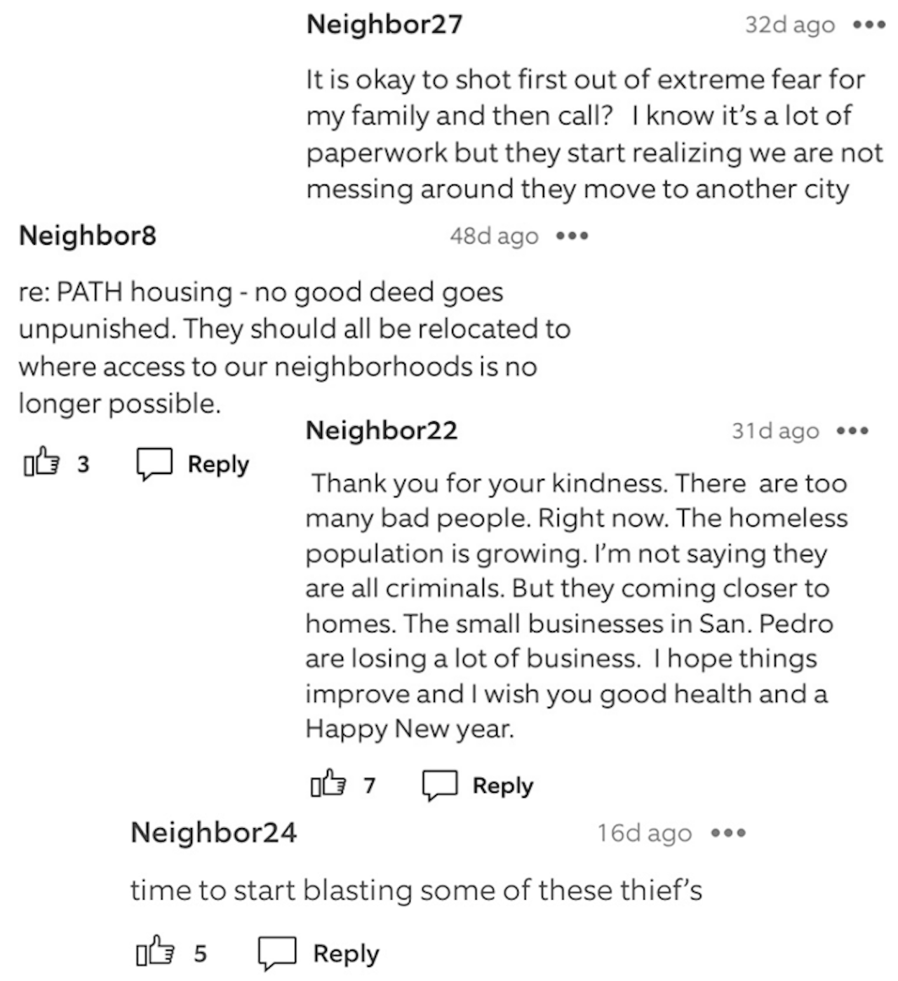 Paranoia from users in the Ring app.