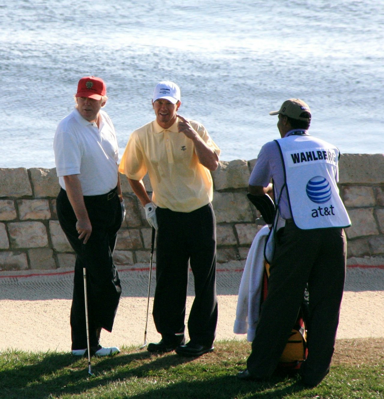 Trump playing golf with Mark Wahlberg, which, just, Jesus Christ.