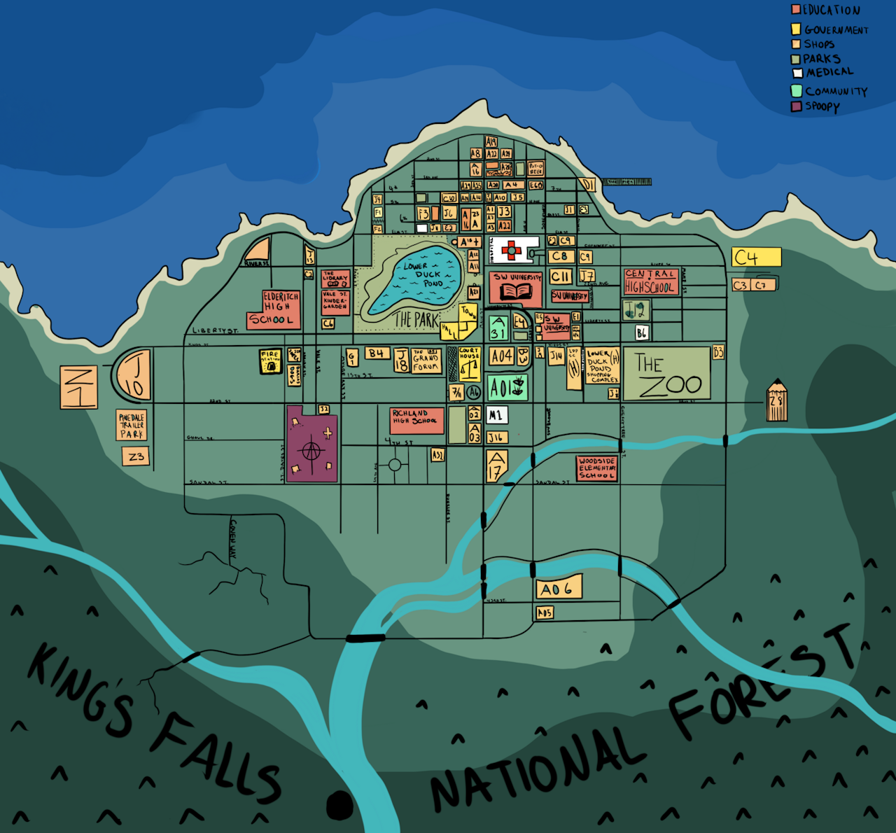 One user’s estimation of what Lower Duck Pond looks like.