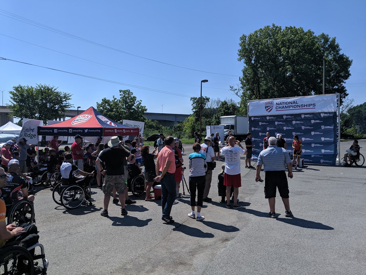 A crowd gathers in Knoxville