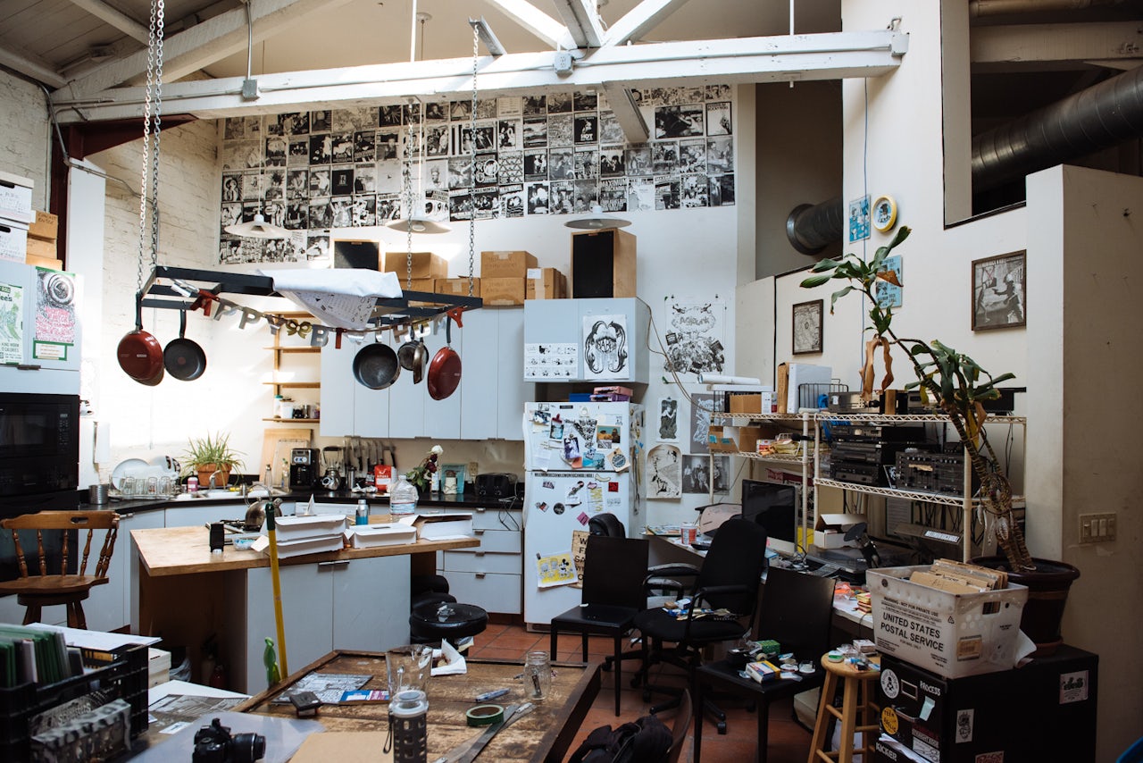 The MRR Compound is a dizzying combo of apartment, clubhouse, radio station, and production center.