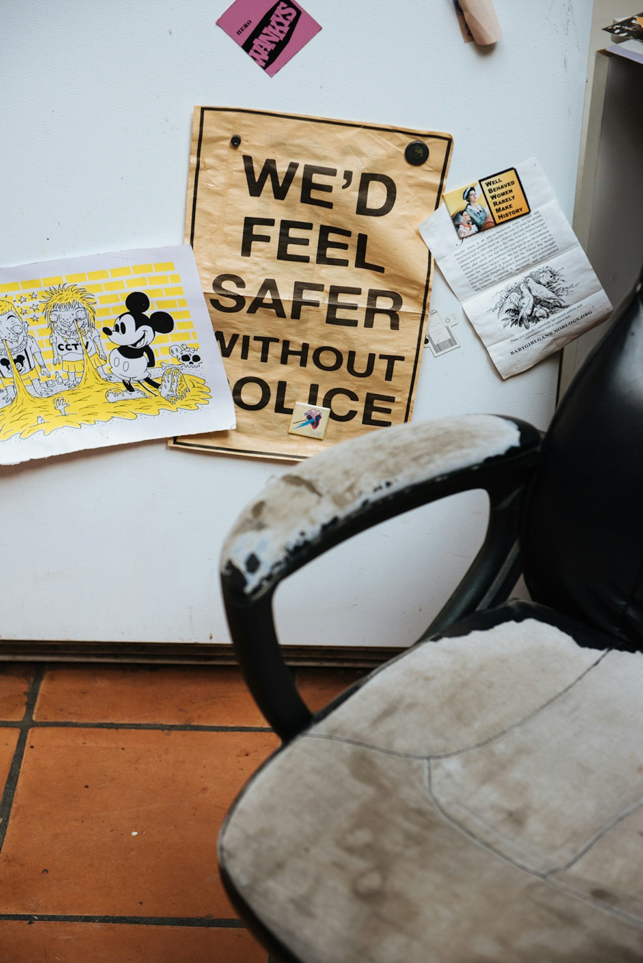 Anarchist mantras, political manifestos, and punk ideology brand every inch of the work/live space.