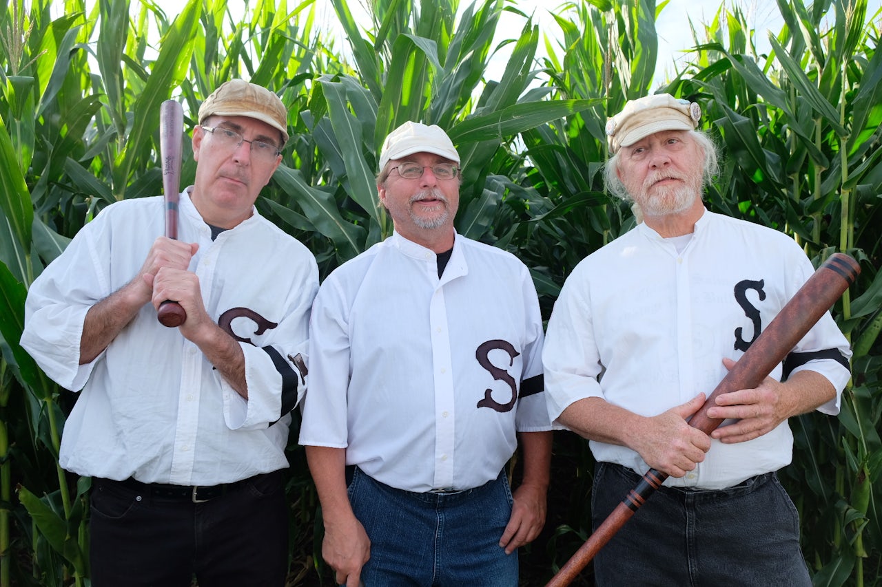 Chicago Salmon players at the Field of Dreams.