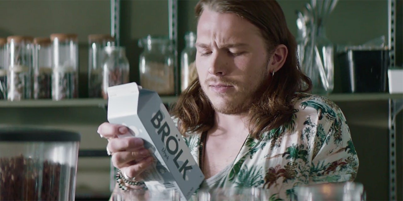 A still from an Arla ad mocking milk substitutes.