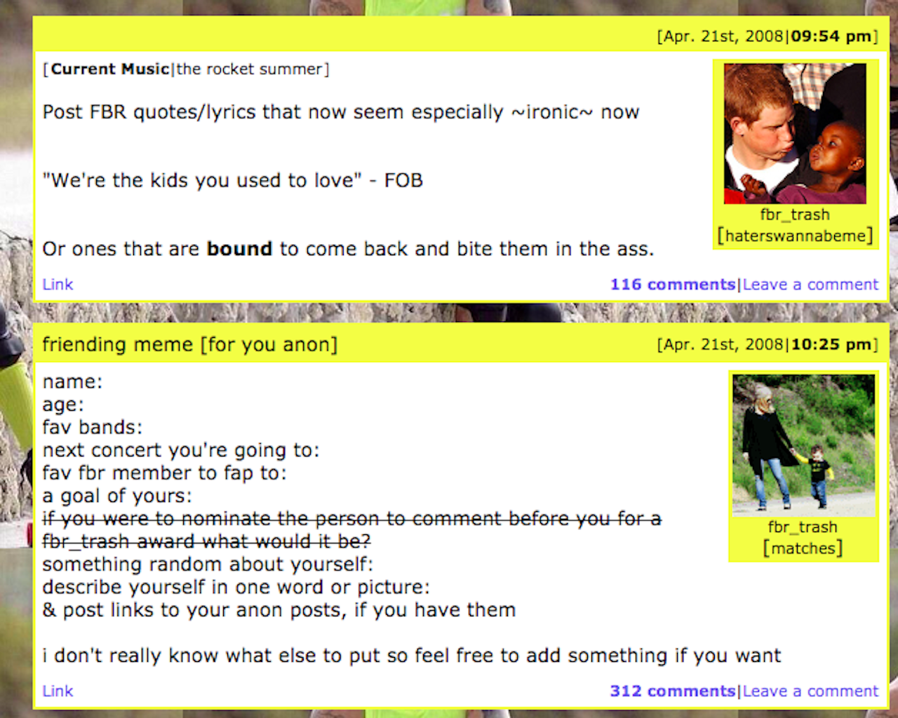 Screenshot from April 21, 2008.