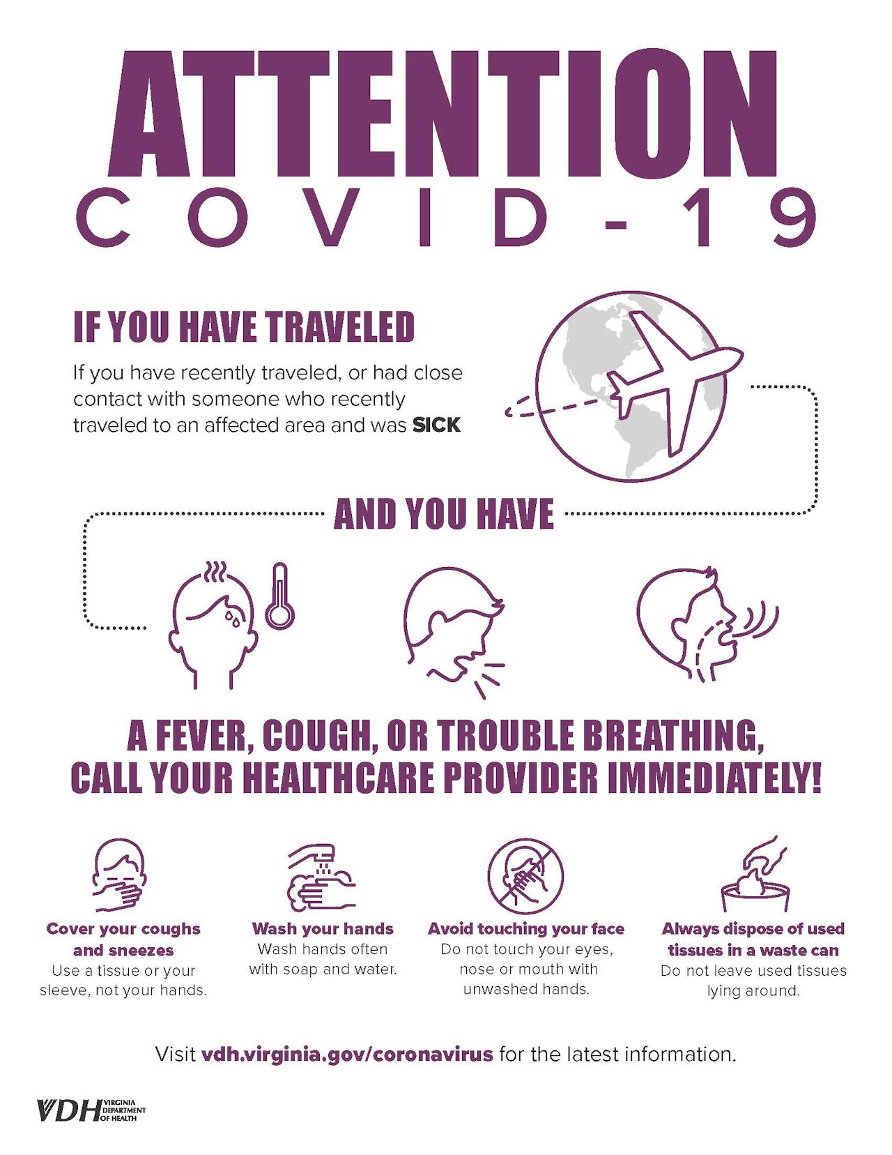 An advisory from the Virginia state government. Image via the Virginia Department of Health.