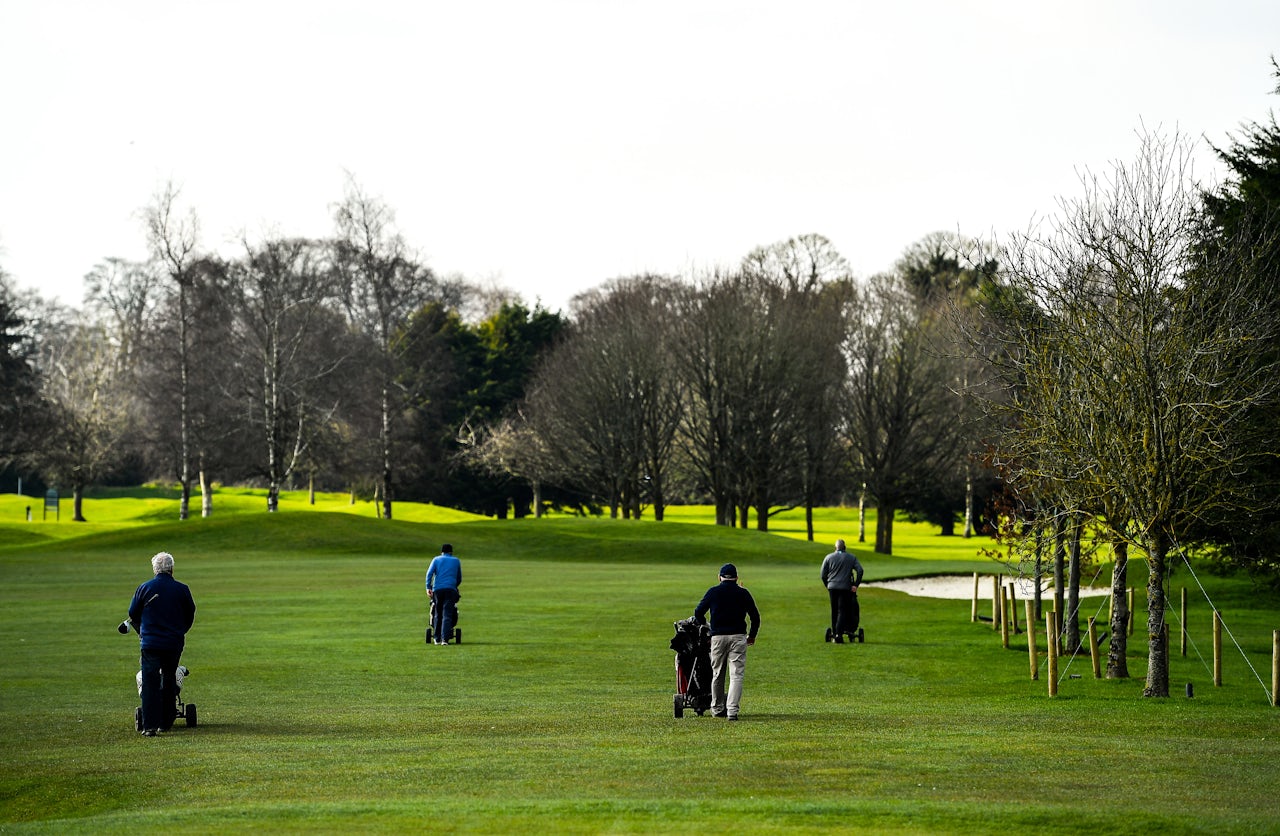 Golfers doing social distancing.