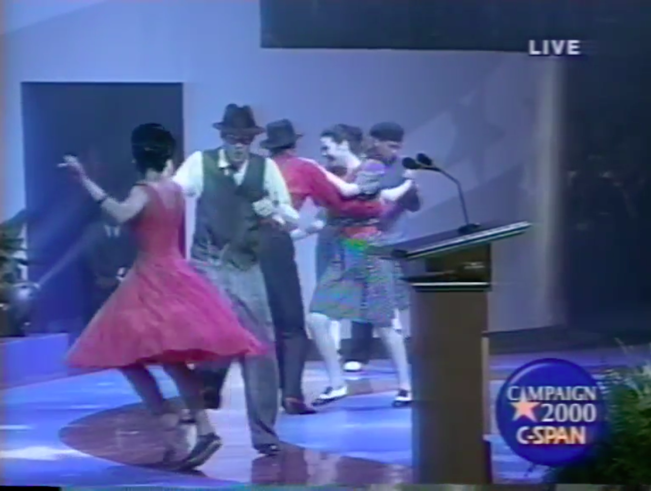 Swing-dancing at the 2000 GOP National Convention. Image via C-SPAN.