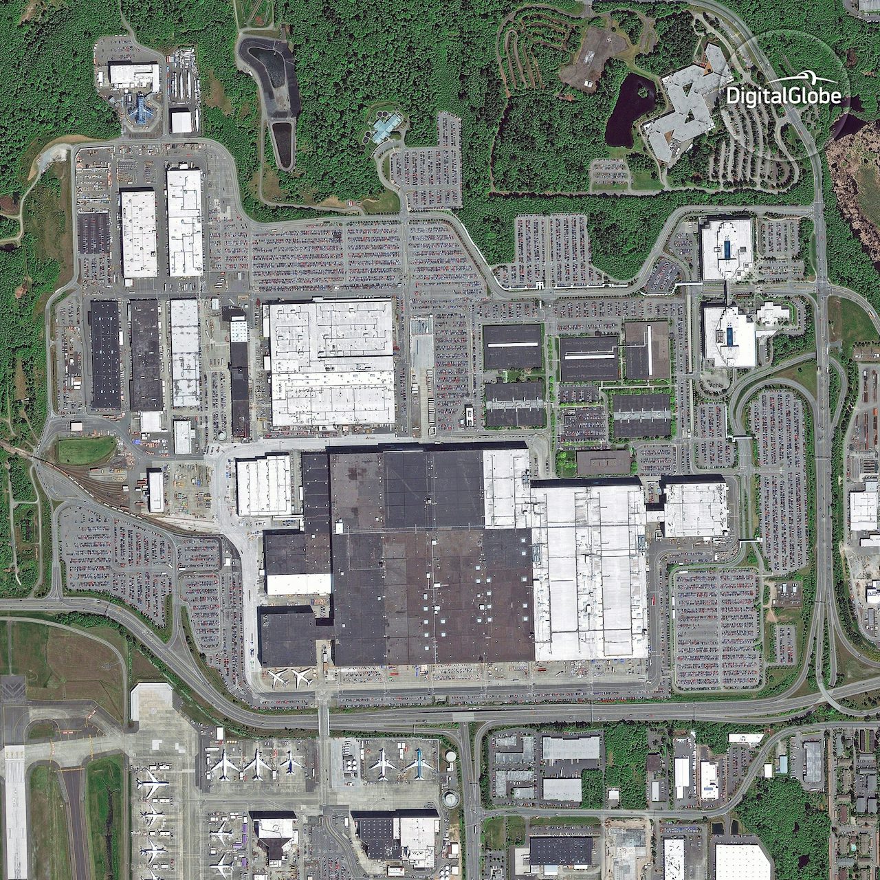 Boeing factory in Everett, Washington